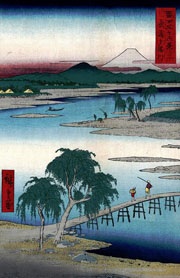 Cuadro de Utagawa Hiroshige - El río Tama