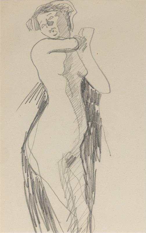 Cuadro de Amedeo Modigliani - Femme nue debout (1905