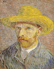 Cuadro de Vincent Willem van Gogh  - Autorretrato con Sombrero de Paja