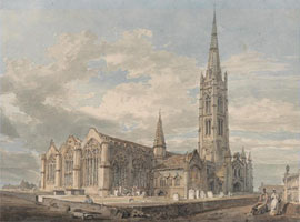 Cuadro de Joseph Mallord William Turner - North East Vista de la Iglesia de Grantham, Lincolnshire