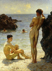 Cuadro de Henry Scott Tuke - Los amantes del sol