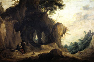 Cuadro de David Teniers (El Joven) - Paisaje con Ermitaño 