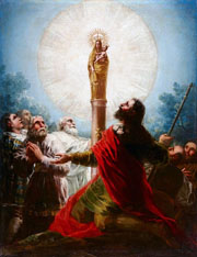 Cuadro de Francisco de Goya y Lucientes - El apóstol Santiago y sus discípulos adorando a la Virgen del Pilar