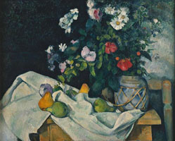 Cuadro de Paul Cézanne - Naturaleza muerta con flores y frutas