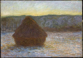 Cuadro de Oscar-Claude Monet - Grainstack, Deshielo, Puesta de sol