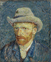 Cuadro de Vincent Willem van Gogh  - Autorretrato con Sombrero de Fieltro Gris