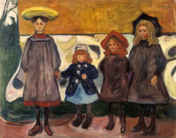 Cuadro de Edvard Munch - Cuatro niñas en Åsgårdstrand