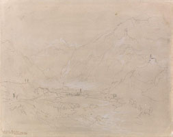 Cuadro de Joseph Mallord William Turner - Paisaje montañoso con la ciudad en el valle