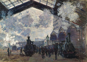 Cuadro de Oscar-Claude Monet - SaintLazare estación Vista exterior II