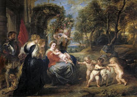 Cuadro de Peter Paul Rubens - Descanso en la Huida a Egipto con santos