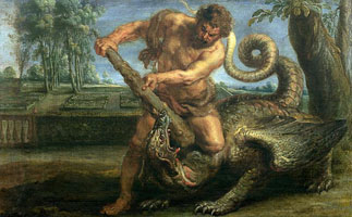 Cuadro de Peter Paul Rubens - Hércules matando al dragón del jardín de las Hespérides