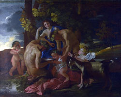 Cuadro de Nicolas Poussin - El Nurture de Bacchus 2