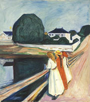 Cuadro de Edvard Munch - Muchachas en un puente