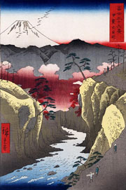 Cuadro de Utagawa Hiroshige - Inume Pass en la provincia de Kai