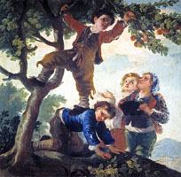Cuadro de Francisco de Goya y Lucientes - Muchachos cogiendo fruta 