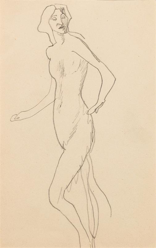 Cuadro de Amedeo Modigliani - Femme nue debout (1905