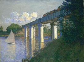 Cuadro de Oscar-Claude Monet - El Puente del Ferrocarril en Argenteuil III