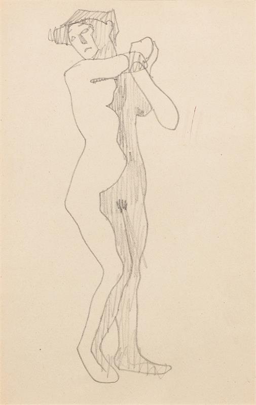 Cuadro de Amedeo Modigliani - Femme nue debout (1905