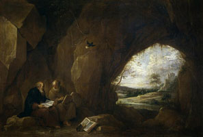 Cuadro de David Teniers (El Joven) - San Pablo, ermitaño imprimación, y San Antonio Abad