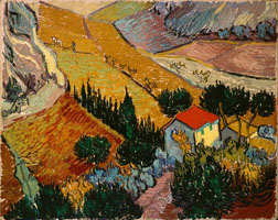 Cuadro de Vincent Willem van Gogh  - Paisaje con casa y Ploughman-
