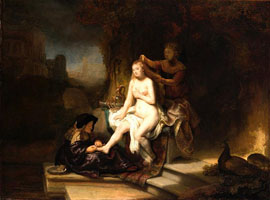 Cuadro de Rembrandt Harmenszoon van Rijn  - El baño de Bathsheba