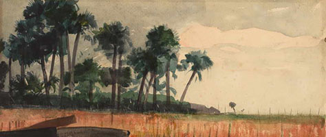 Cuadro de Homer winslow - Palmeras, Rojo