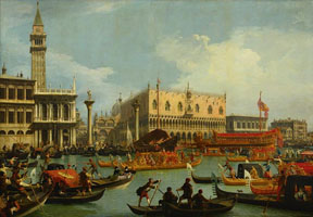 Cuadro de Giovanni Antonio Canal - El retorno de Bucentaur al muelle por el Palazzo Ducale