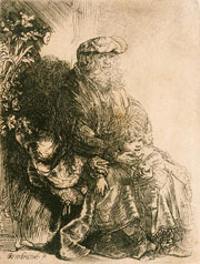 Cuadro de Rembrandt Harmenszoon van Rijn  - Jacob Caressing Benjamin