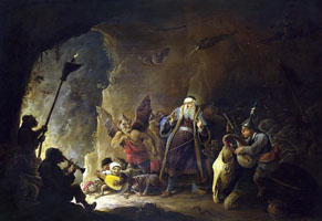 Cuadro de David Teniers (El Joven) - El hombre rico que es llevado al infierno