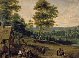 Cuadro de David Teniers (El Joven) - Merienda de aldeanos