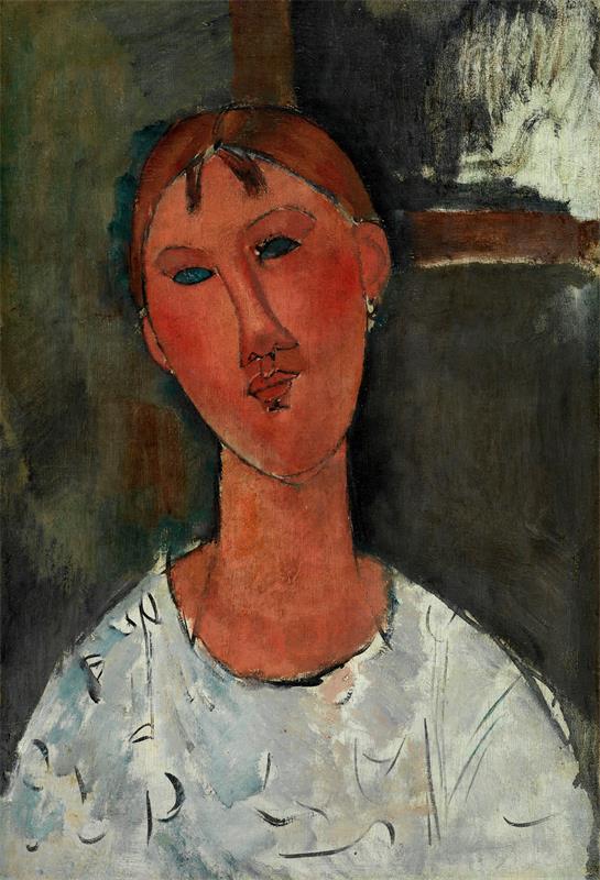 Cuadro de Amedeo Modigliani - Girl in a White Blouse (ca. 1915)