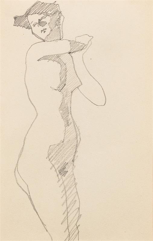 Cuadro de Amedeo Modigliani - Femme nue debout (1905