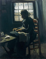 Cuadro de Vincent Willem van Gogh  - Mujer cosiendo