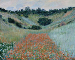 Cuadro de Oscar-Claude Monet - Campo de amapolas en una hondonada cerca de Giverny