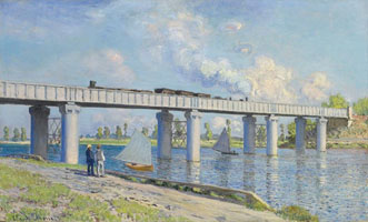 Cuadro de Oscar-Claude Monet - El Puente del Ferrocarril en Argenteuil