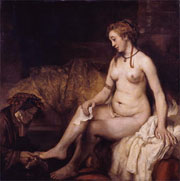 Cuadro de Rembrandt Harmenszoon van Rijn  - Betsabé con la carta de David