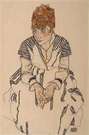 Cuadro de Egon Leo Adolf Schiele - Retrato de la hermana-en-ley del artista, Adele Harms, 1917