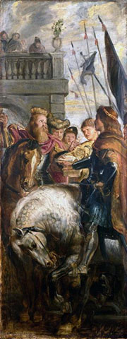 Cuadro de Peter Paul Rubens - Los reyes Clothar y Dagobert disputan con un Herald