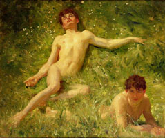 Cuadro de Henry Scott Tuke - Los Bañistas de Tuke