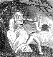 Cuadro de William Blake  - Para niños. Las Puertas del Paraíso, Lámina 13, (Ignorancia envejecida)