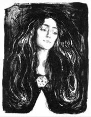 Cuadro de Edvard Munch - El Broche. Eva Mudocci