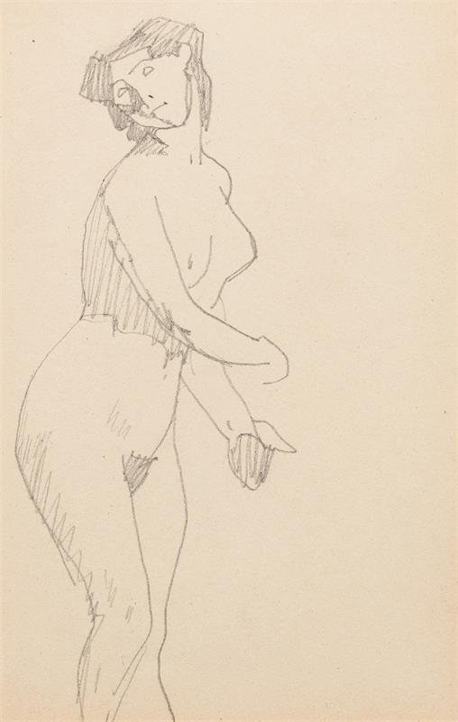 Cuadro de Amedeo Modigliani - Femme nue debout (1905