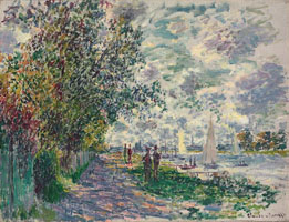Cuadro de Oscar-Claude Monet - The Riverbank en PetitGennevilliers