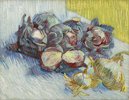 Cuadro de Vincent Willem van Gogh  - Coles rojas y cebollas