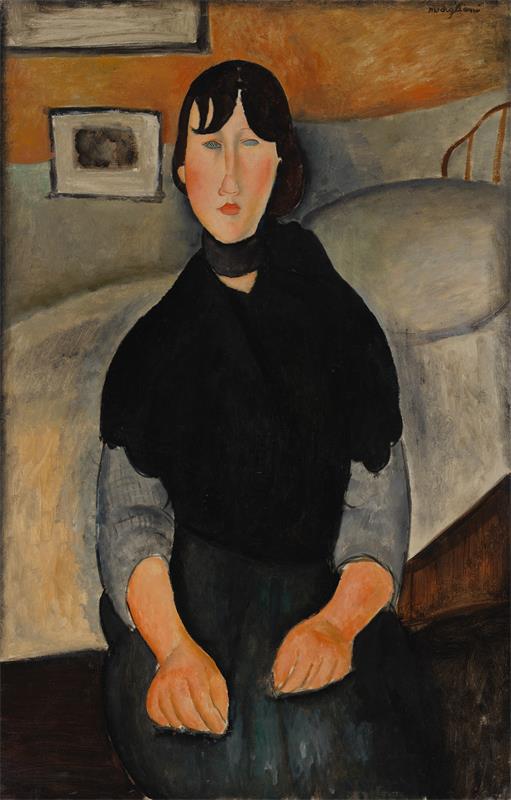 Cuadro de Amedeo Modigliani - Young Woman of the People (1918)