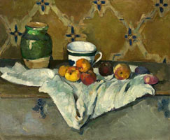 Cuadro de Paul Cézanne - Naturaleza muerta con tarro, la taza y manzanas