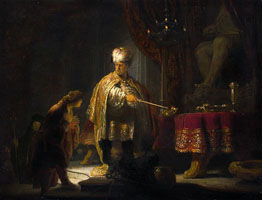 Cuadro de Rembrandt Harmenszoon van Rijn  - Daniel y Ciro ante el Idol Bel