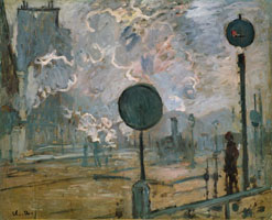 Cuadro de Oscar-Claude Monet - SaintLazare estación Exterior