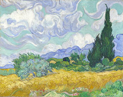 Cuadro de Vincent Willem van Gogh  - Campo de trigo con Cipreses II