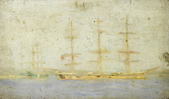 Cuadro de Henry Scott Tuke - Windjammer en las carreteras de Falmouth